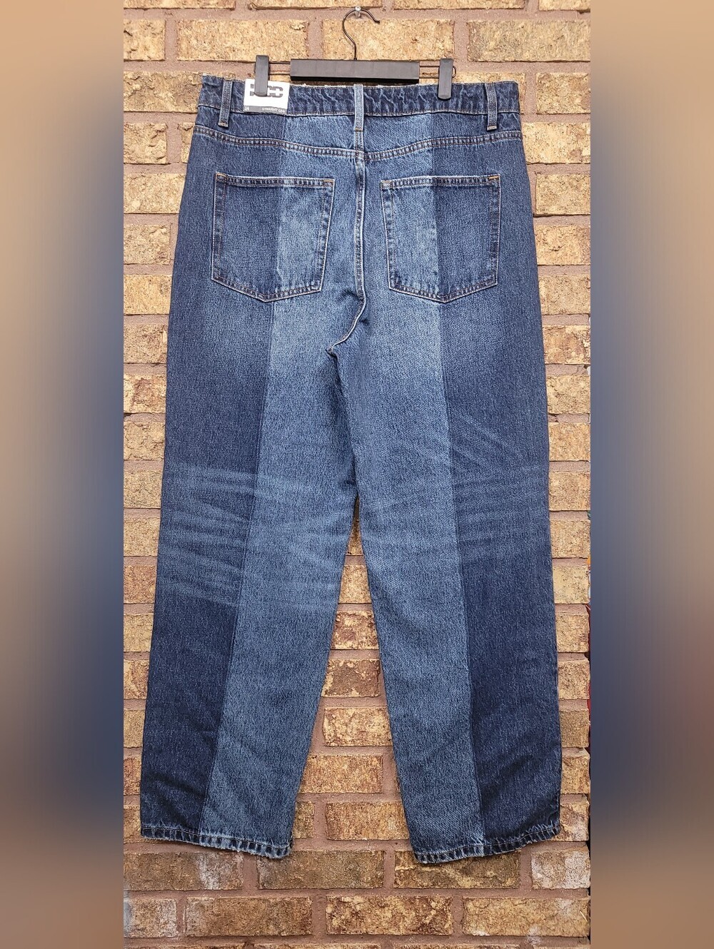 KBB by Kahlana High Rise Straight-Leg Two Tone Denim Cotton Jeans Size 14 NWT - Picture 5 of 13